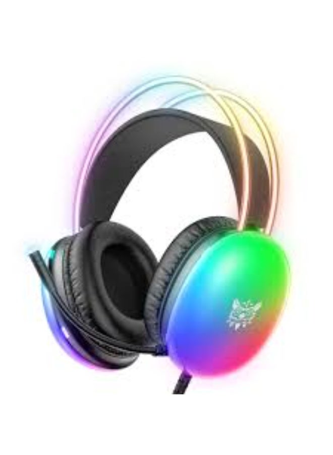 "NEW RGB Gaming Headset with Surround Sound – Wired Over-Ear Headphones for PC, Laptop, PS4, PS5 & Xbox – Adjustable Headband (Cool Black)" - Image 1