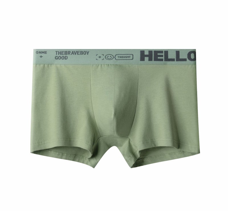Mens Cotton Boxer Briefs Trendy HELLO Underwear Fruit Green.  - Image 1