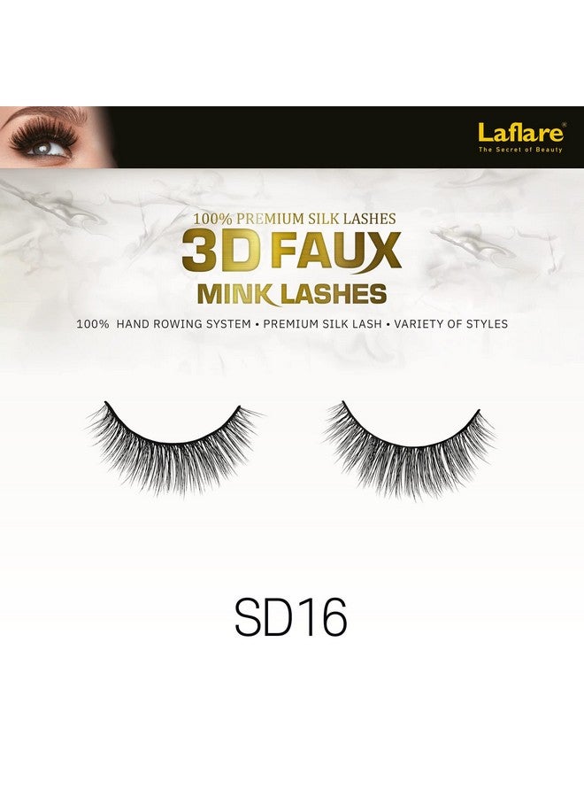 Laflare Silk Lashes 3D Faux Mink Eyelashes, Light, Reusable, Handmade, Natural Looking, Professional Easy To Apply Eyelashes In A Knitted Style2-3 Packs Bundle Special (3, Sd16) - Image 2