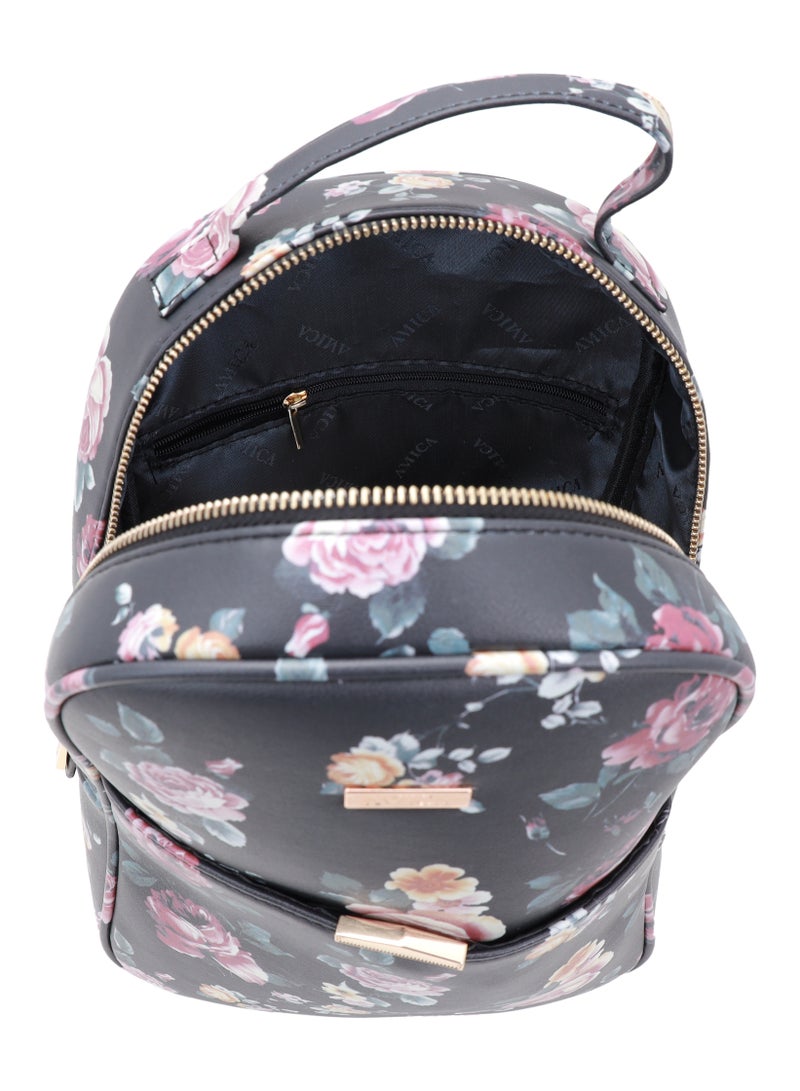 AMICA Floral Pattern Zipper Closure Women's Backpack Bags - Image 4
