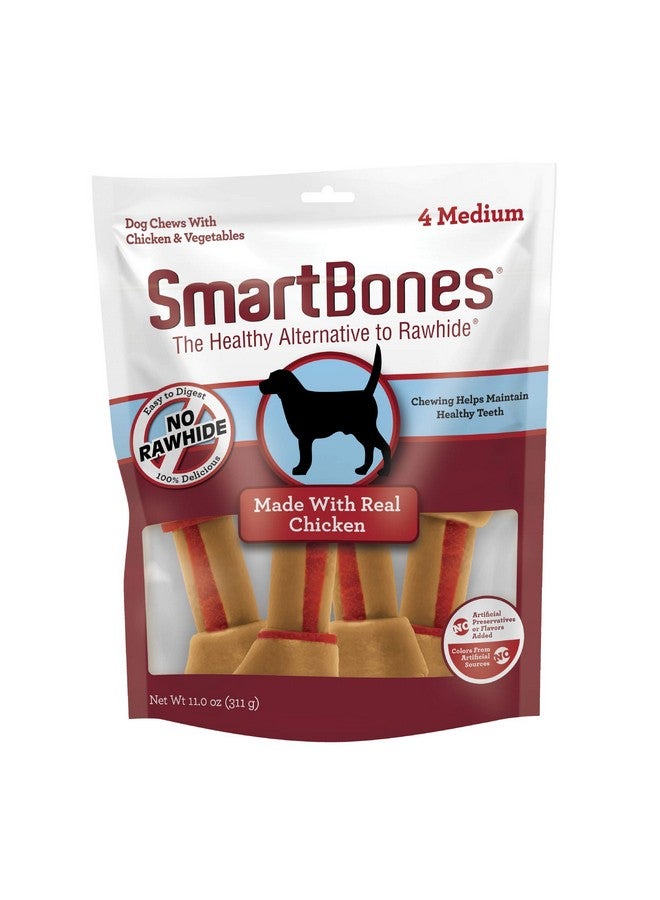 SmartBones Medium Chews, Treat Your Dog to a Rawhide-Free Chew Made with Real Meat and Vegetables, 4 Count - Image 1