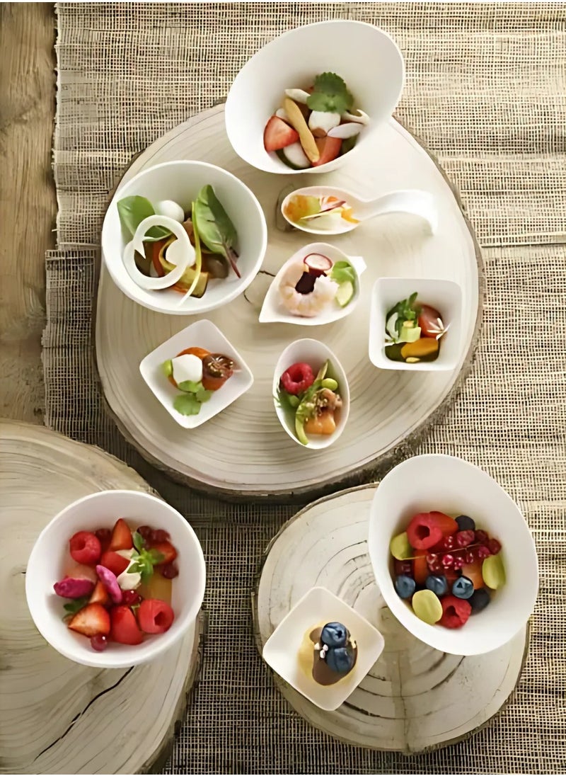 YASHTECH White Square Sugar Pulp Mini Plates Elegant Event Appetizer Serving Dish Pack of 100 Pcs  - Image 4