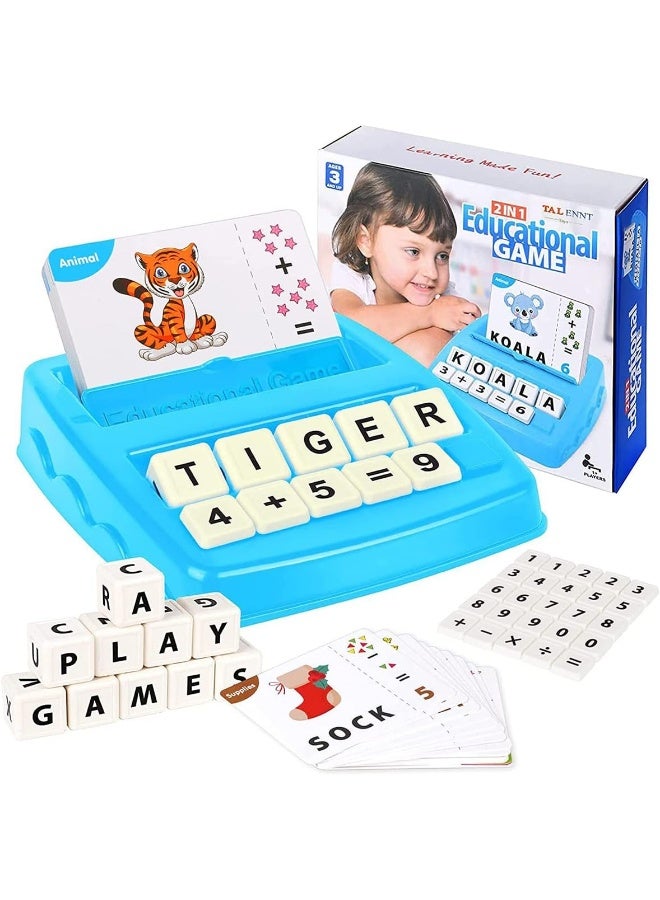 ECVV 2 in 1 Matching Letter Number Games for Kids Educational Learning Toys with Flash Cards Letter Recognition Spelling Game Toys for Preschool Boys Girls - Image 1