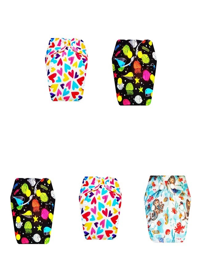 Dumbledo Premium Newborn Cloth Diaper with Integrated Soaker (Pack of 5) | Hypoallergenic | Leakproof | Adjustable Snaps | Perfect for Indian Summers | 0 - 4 Months | Unisex Baby - Image 1