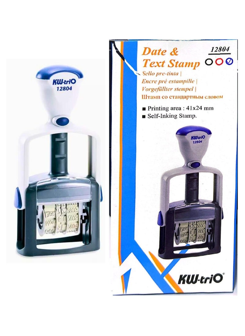 Kw-trio Self Ink Stamp Received With Date Blue/Red  - Image 1