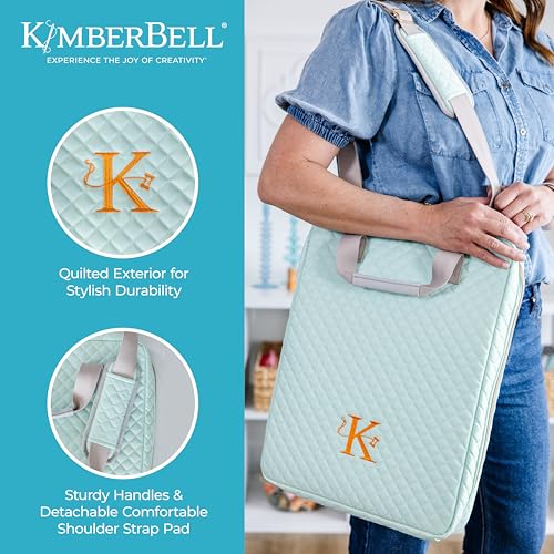 Kimberbell Tool Tote - Embroidery Bag for Quilting Supplies, Embroidery Organizer for Clear Blue Tiles, Orange Pop Rulers, and Sewing Supplies, Chic Craft Travel Bag, Craft Bag for Embroidery - Image 4