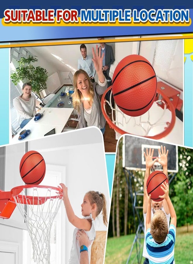 Cybemaga 8.5inch Mini Basketball Toy for Indoor Hoops, PVC Ball Toys for Kids Adults, Replacement Ball for Swimming Pool Over Door Hoops, Sensory Toys Bounce Grip for Outdoor Play 4 Pack - Image 5