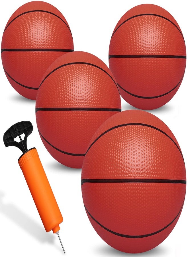 Cybemaga 8.5inch Mini Basketball Toy for Indoor Hoops, PVC Ball Toys for Kids Adults, Replacement Ball for Swimming Pool Over Door Hoops, Sensory Toys Bounce Grip for Outdoor Play 4 Pack - Image 1