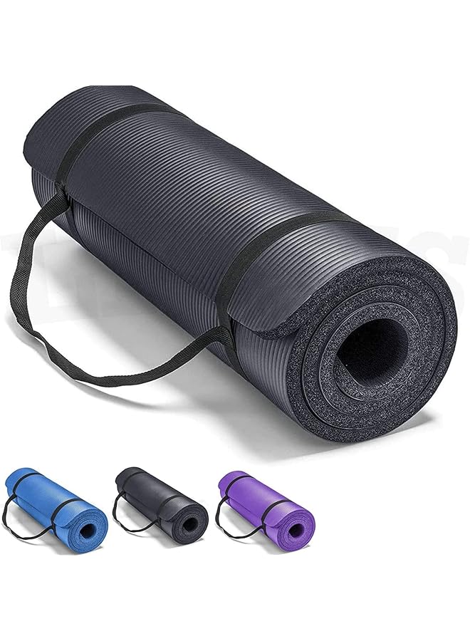 SKY-TOUCH Yoga Mat Non Slip 180 * 60Cm Yoga Mat With Strap Included 10Mm Thick Exercise Mat Ideal For Hiit Pilates Yoga And Many Other Home Workouts - Image 1