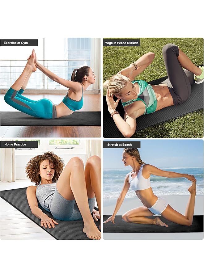 SKY-TOUCH Yoga Mat Non Slip 180 * 60Cm Yoga Mat With Strap Included 10Mm Thick Exercise Mat Ideal For Hiit Pilates Yoga And Many Other Home Workouts - Image 5