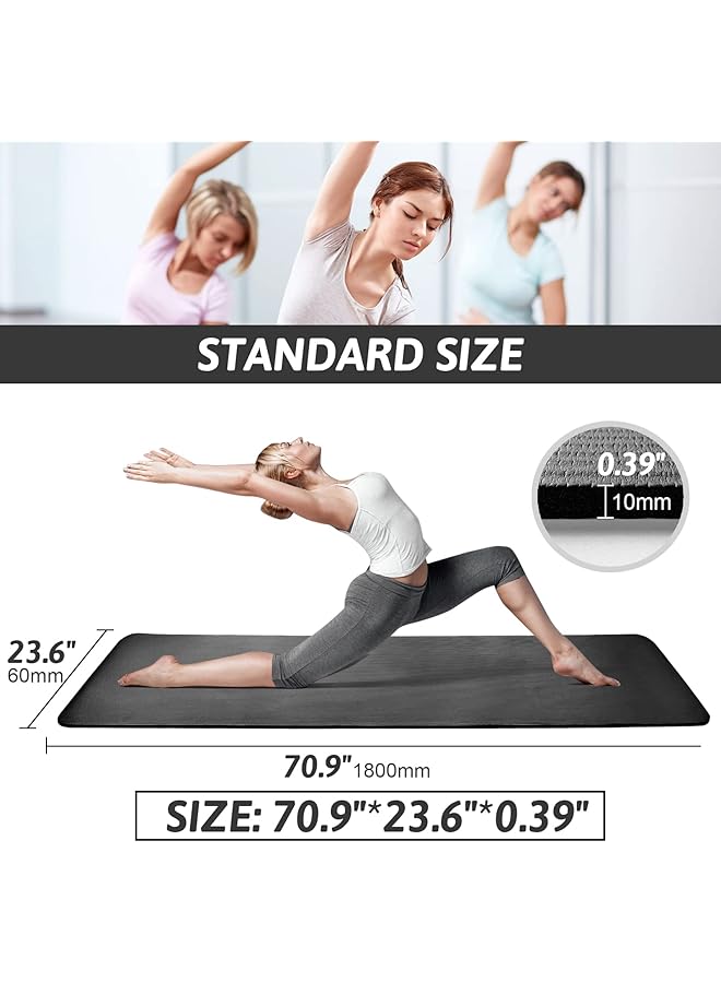 SKY-TOUCH Yoga Mat Non Slip 180 * 60Cm Yoga Mat With Strap Included 10Mm Thick Exercise Mat Ideal For Hiit Pilates Yoga And Many Other Home Workouts - Image 3