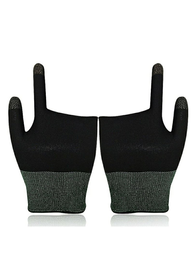 E-Sports Gaming Gloves Finger Sleeves Anti-Sweat Breathable Thumb for Highly Sensitive Nano-Silver Fiber Material and Nylon PUBG Mobile Phone Games Accessories (Black)  - Image 5