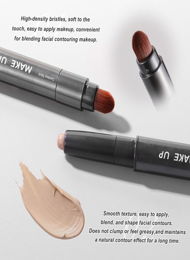 DAGEDA Neutral Contour Stick,Cream Contour Makeup with Brush,Lightweight, Blendable, Longlasting Creamy Bronzer Stick, Matte Finish Natural Face Contouring Makeup - Image 5