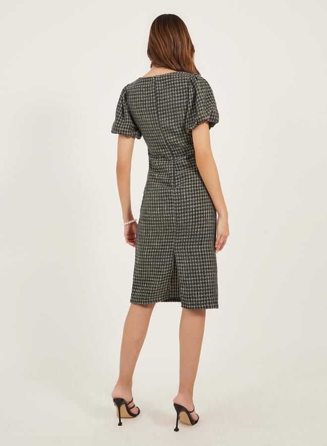 Styli Tweed Puff Sleeve Dress - Image 5