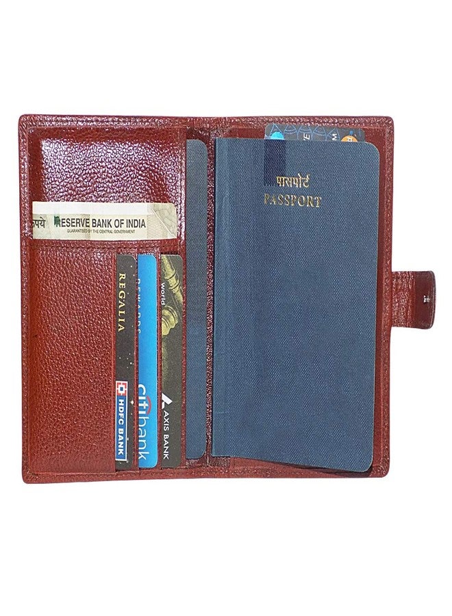 STYLE SHOES Brown Smart and Stylish Leather Passport Holder - Image 4