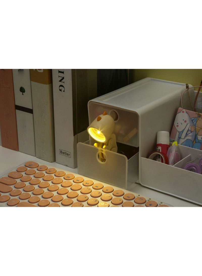 Macaron Mini Desk Lamp Creative DIY Night Light LED Cute Pet Desktop Cartoon Dinosaur Ornaments Ins Student Gift Creative Gift Ornaments (Magnetic Dragon-Pink) - Image 3