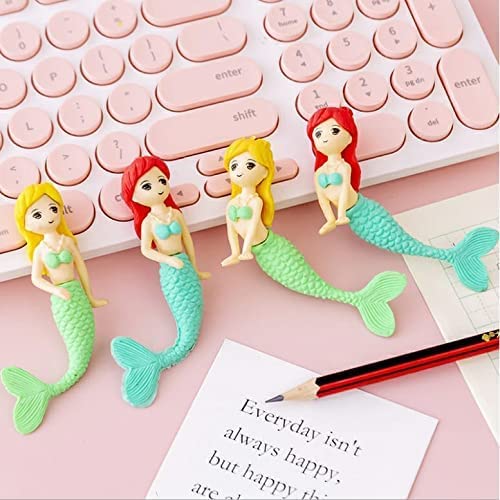 Tera13 TERA 13 Eraser for Kids (12 Pcs) Mermaid Theme Eraser for Girls, Eraser Set for Kids,Pencil Eraser for Girls, Eraser for School Stationary Items, Birthday Return Gifts for Kids & Girls - Image 2