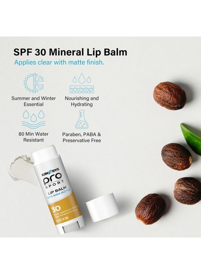 كينيس مرطب شفاه KINeSYS Pro Sport بزبدة الشيا، بعامل حماية من الشمس SPF30 واسع الطيف، عناية مرطبة للشفاه للأنشطة الخارجية، مقاوم للماء ويحمي من الأشعة فوق البنفسجية UVA/UVB، لمسة نهائية شفافة غير لامعة (عبوة من قطعتين، 0.15 أونصة لكل منهما) - Image 3
