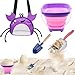 YOOLEETC 4PCS Beach Toy Mesh Shovel and Mesh Beach Bag Seashell Bag with Foldable Beach Bucket Shovelfor Sand Filter Collect Shells Purple Crab - Image 2