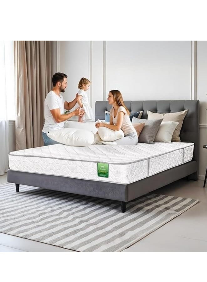 EASELIVING مرتبة أورثوبيديك بحجم كوين - مرتبة متوسطة الصلابة بسُمك 20 سم مع قماش قابل للتهوية | مرتبة أورثو بنيل قابلة للعكس مع تخفيف الضغط لجميع أوضاع النوم | ضمان 3 سنوات (150 × 200 سم) - Image 1