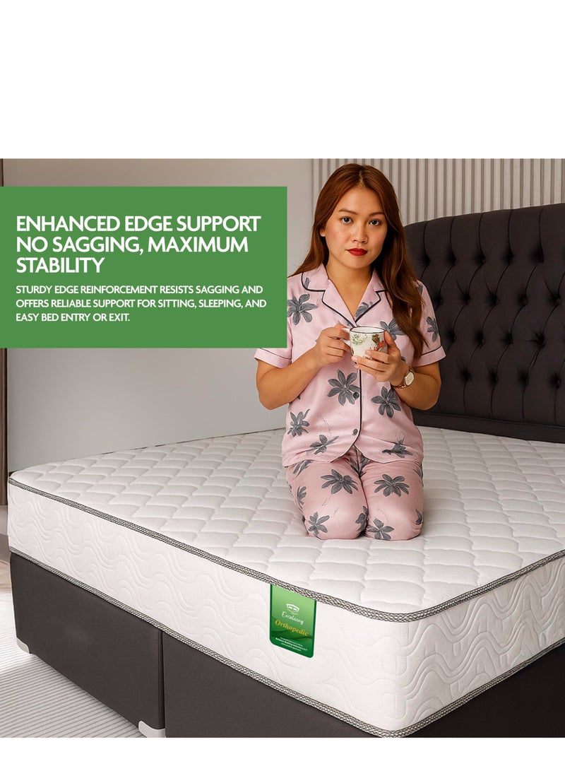 EASELIVING مرتبة أورثوبيديك بحجم كوين - مرتبة متوسطة الصلابة بسُمك 20 سم مع قماش قابل للتهوية | مرتبة أورثو بنيل قابلة للعكس مع تخفيف الضغط لجميع أوضاع النوم | ضمان 3 سنوات (150 × 200 سم) - Image 3