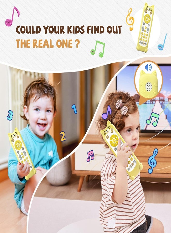 FLAMDYNO Baby Remote Control Toy with Cat Silicone Teether Cover​​ - 3 Language Learning Toy (English/Spanish/French), 50+ Musical Sounds & Lights, Interactive Educational Gift for 6-18 Month Olds. - Image 4