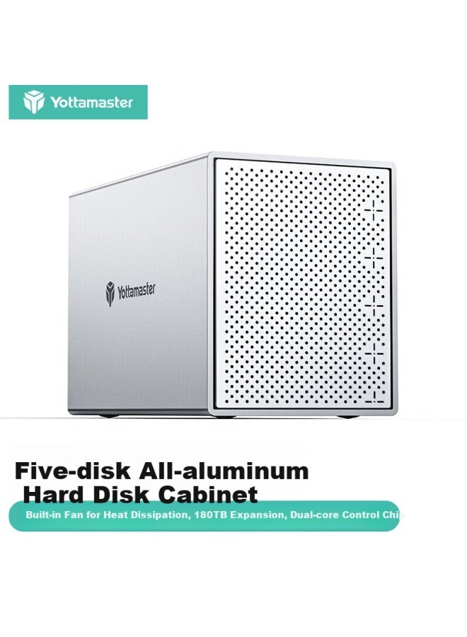 Yottamaster 5-bay Hard Drive Enclosure Without Raid, 2.5/3.5 Inch Sata Usb3.0 Hard Drive Expansion Cabinet For Desktop, Solid State And Mechanical Hard Drive Compatible - Image 1