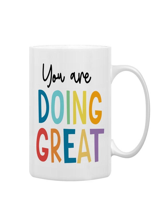 QASHWEY Inspirational Quotes You are Doing Great Coffee Mugs Mug,Encouragement Gifts for Coworkers Women Girls Best Friends College Students,Encouraging Double Side Printed Ceramic Mug Cup 11 Ounce - Image 1
