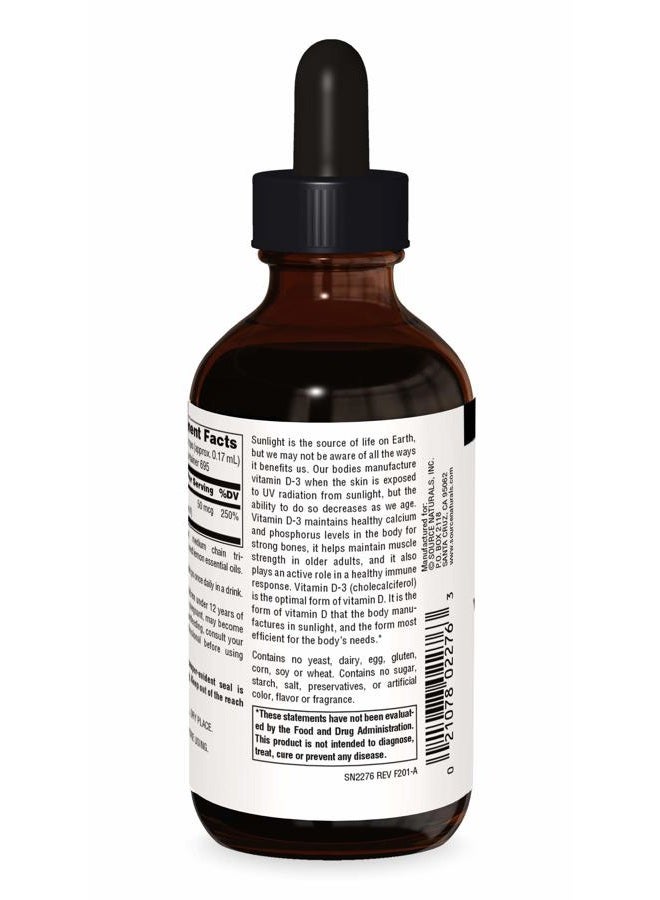 Source Naturals Vitamin D-3 Liquid Drops 2000 iu Supports Bone & Immune Health - 4 Fluid oz  - Image 2
