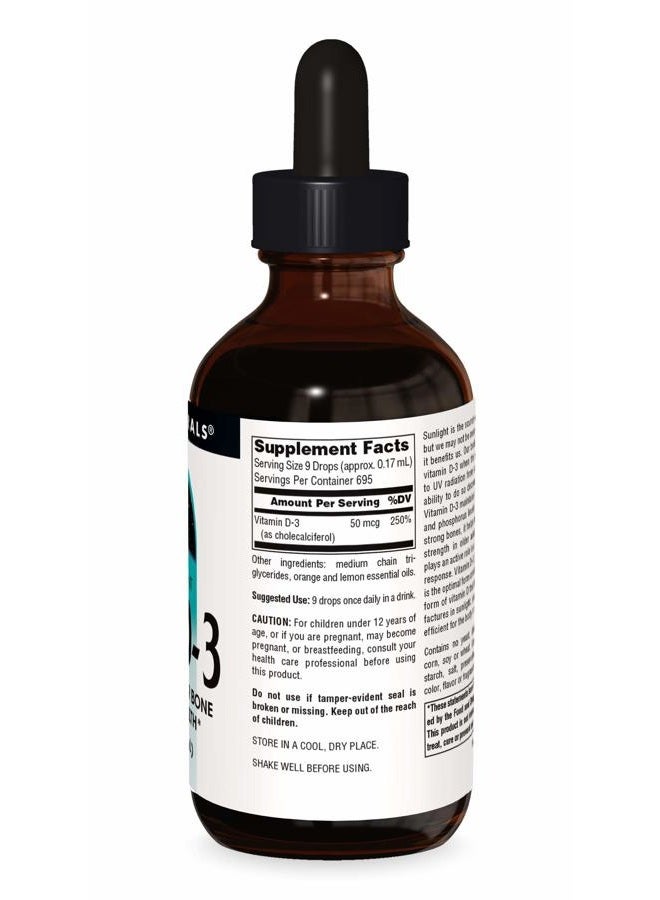 Source Naturals Vitamin D-3 Liquid Drops 2000 iu Supports Bone & Immune Health - 4 Fluid oz  - Image 3