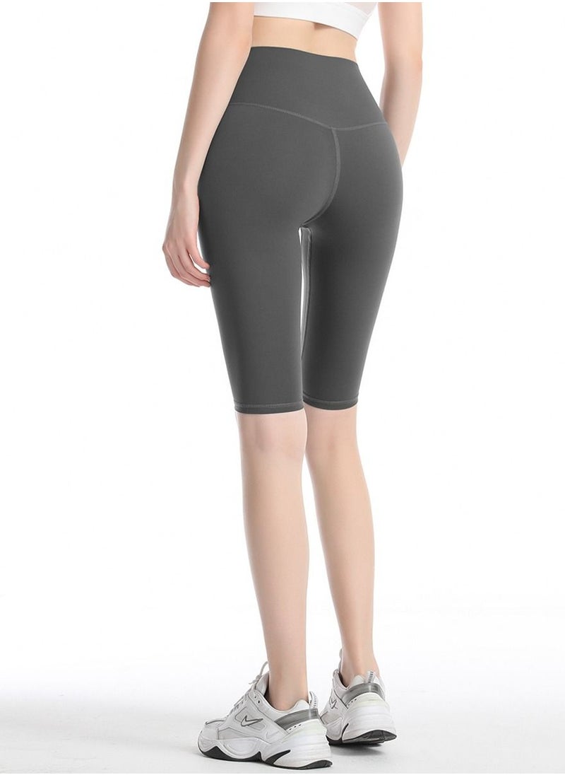 Loquat Women Quick Dry Breathable Yoga Shorts Grey  - Image 2