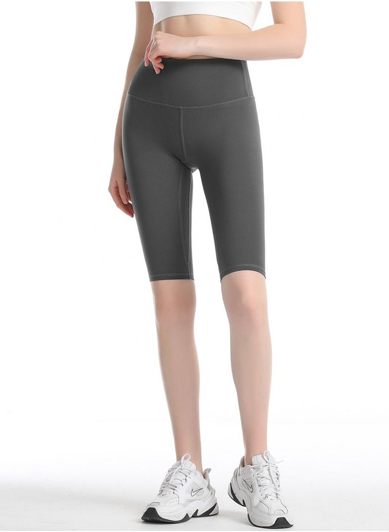 Loquat Women Quick Dry Breathable Yoga Shorts Grey  - Image 1