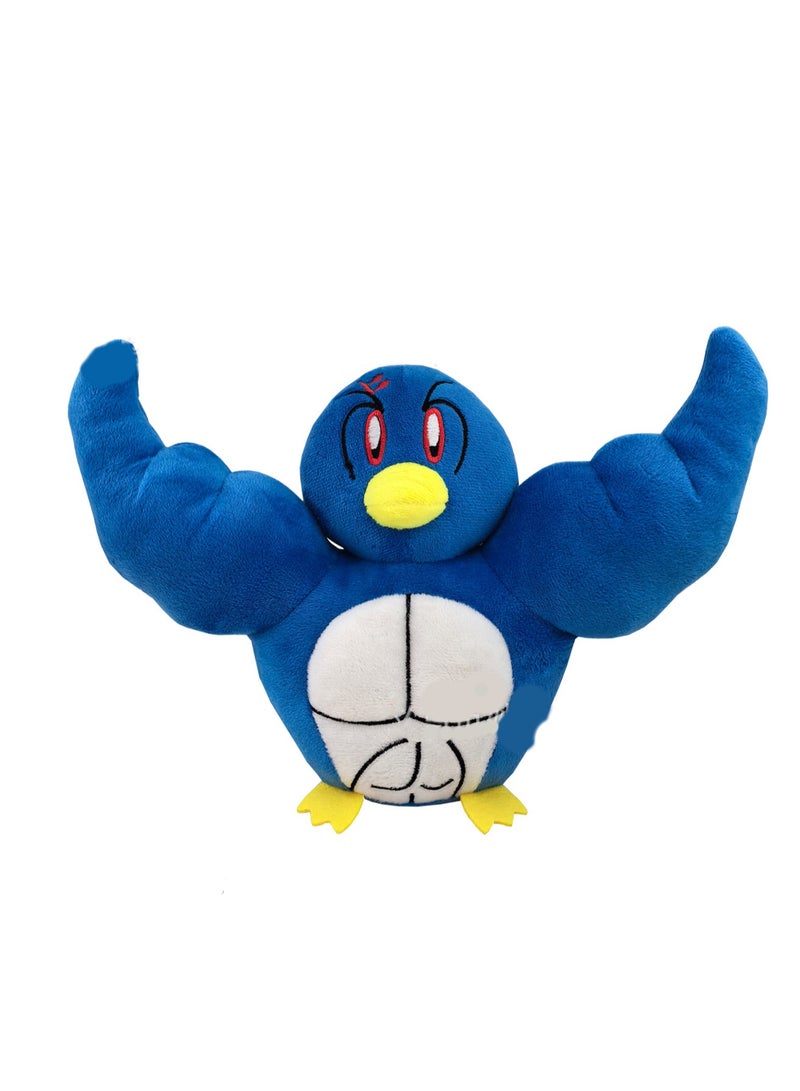 20cm Blue Muscle Chicken Plush Toy Riggymonkeyplush Doll Doll Boy Girl Birthday Gift - Image 1
