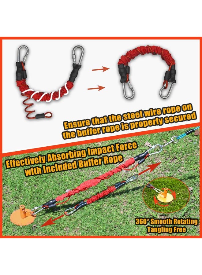 Tyalez Dog Stakes for Outside Heavy Duty Hold up to 350Lbs Large Dogs Tie Out Tether Leash Chain for Yard Screw in Ground Anchors Set 17 inch with Buffer Rope - Image 4
