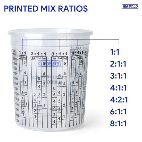 Terbold Paint Mixing Cups, 16oz Disposable Plastic Measuring Cups for Automotive Paint, Epoxy, Resin, Art (Pack of 12) - Image 3