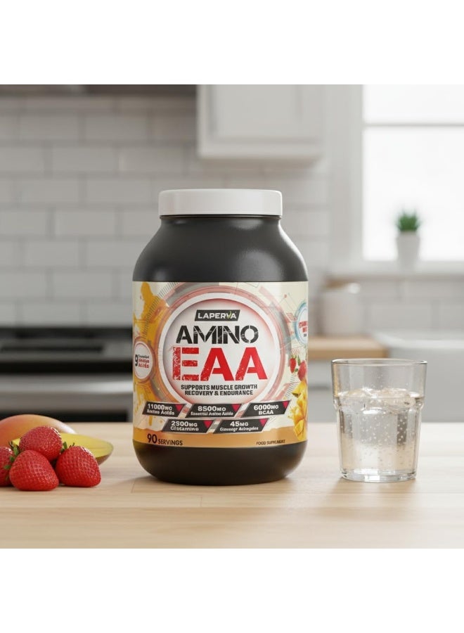 لابيرفا أمينو إي إيه إيه، فراولة مانجو، 90 قرصًا - دعم أميني كامل بمحتوى عالٍ من الأحماض الأمينية المتفرعة السلسلة، يعزز التعافي والقدرة على التحمل - Image 2