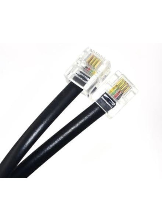 Telephone Extension Cord Telephone Cable Phone Line Landline Wire with Standard RJ-11 Plug Male/Male Black 10Meter - Image 2