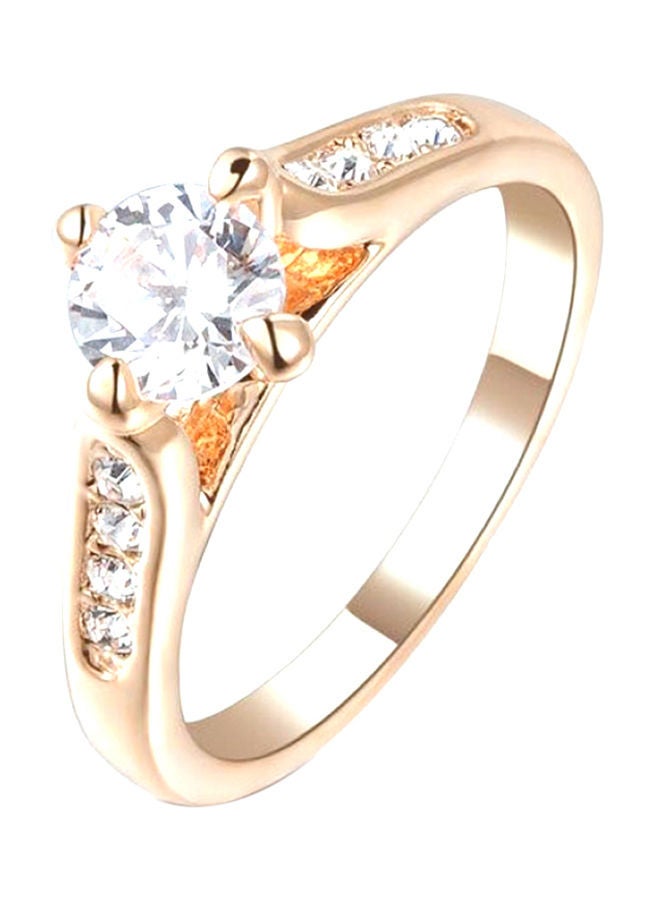 18K Gold Rose Plated Engagement Ring - Image 1