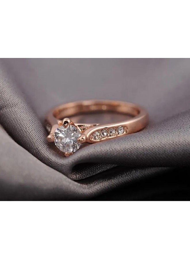 18K Gold Rose Plated Engagement Ring - Image 2