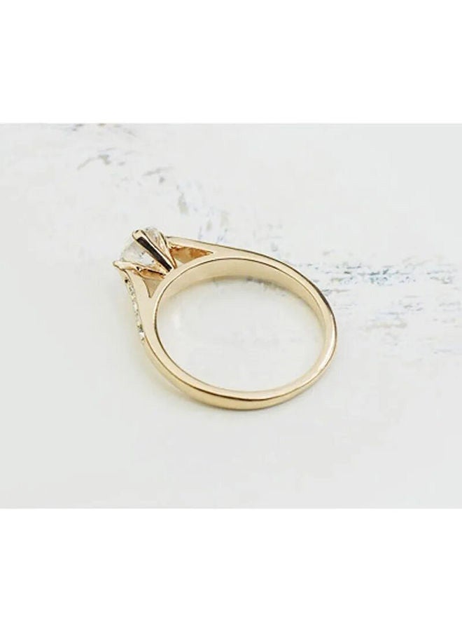 18K Gold Rose Plated Engagement Ring - Image 3
