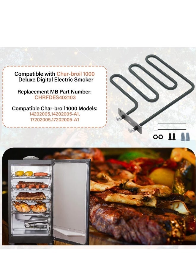 مجموعة عنصر تسخين بقوة 1200 واط بديل لمدخن كهربائي ماستربيلت 40، جزء بديل رقم 9907120027 للطرازات: 20070613، 20072612، 20075615، MB20072618، إلخ. - Image 4