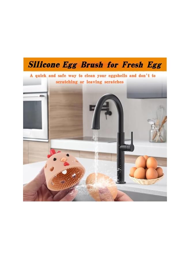 promass Silicone Egg Brush Cleaner - Multipurpose Tool for Fresh Eggs, Vegetables, and Fruits - Efficient Egg Washer Cleaning Brush - Easy Egg Cleaning Solution - Kitchen Essential - Image 3