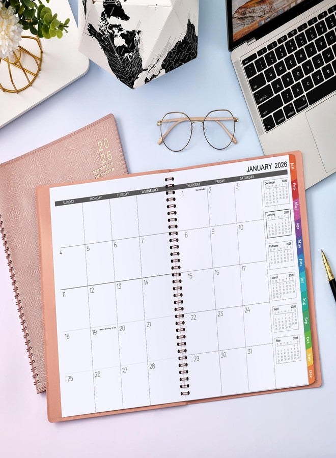MaaIbok 2026 Monthly Planner - 9'' x 11'' JAN. 2026 - DEC. 2026, 12 Monthly Planner Spiral Bound, Monthly Calendar 2026 with Soft Leather Cover, 15 Note Pages, Monthly Tabs, Inner Pocket - Image 2