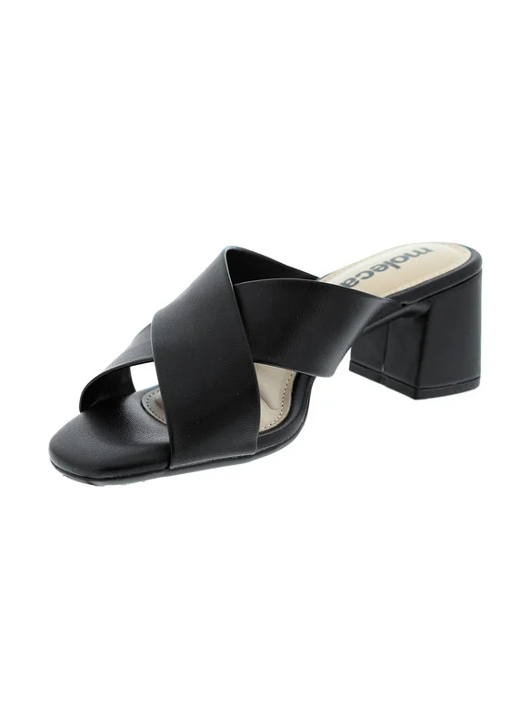 MOLECA Moleca Ladies Mid Heel Sandals Black | Made In Brazil