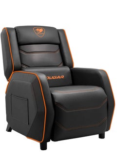 Cougar Cougar Ranger S Gaming Sofa, Adjustable Recline 115°-157°, Movable Footrest, Side Storage Pocket, Ergonomic Headrest & Lumbar Pillow, Breathable PVC Leather, Steel Frame, Up to 160kg Weight Capacity, Black/Orange | 3MRGSORB.0001  - Image 1