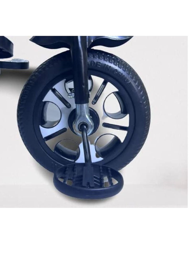 Ntech دراجة ثلاثية العجلات للأطفال من NTECH مزودة بمقود دفع ودراجة ثلاثية العجلات للأطفال من سن 1 إلى 6 سنوات، دراجة ثلاثية العجلات للأطفال مع مقود دفع ودراجة ثلاثية العجلات للأولاد والبنات، دراجة ثلاثية العجلات للأطفال الصغار باللون الأسود - Image 3