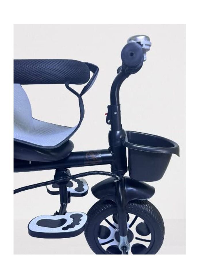 Ntech دراجة ثلاثية العجلات للأطفال من NTECH مزودة بمقود دفع ودراجة ثلاثية العجلات للأطفال من سن 1 إلى 6 سنوات، دراجة ثلاثية العجلات للأطفال مع مقود دفع ودراجة ثلاثية العجلات للأولاد والبنات، دراجة ثلاثية العجلات للأطفال الصغار باللون الأسود - Image 2