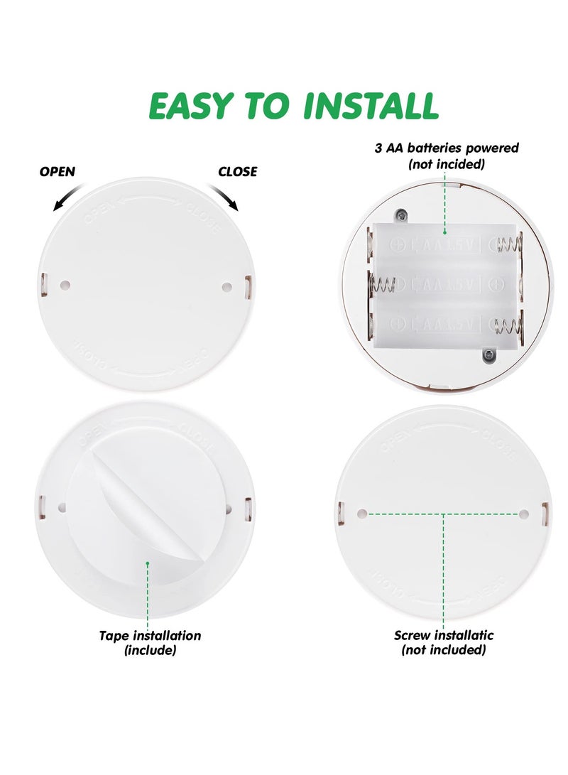 2 Pack Dual Head Battery Operated Spotlights with Remote 13 Color Dimmable and Brightness Accent Lights Indoor Wireless RGB LED Spot Light with 360 Degrees Rotatable Head Stick on Wall Hallway White