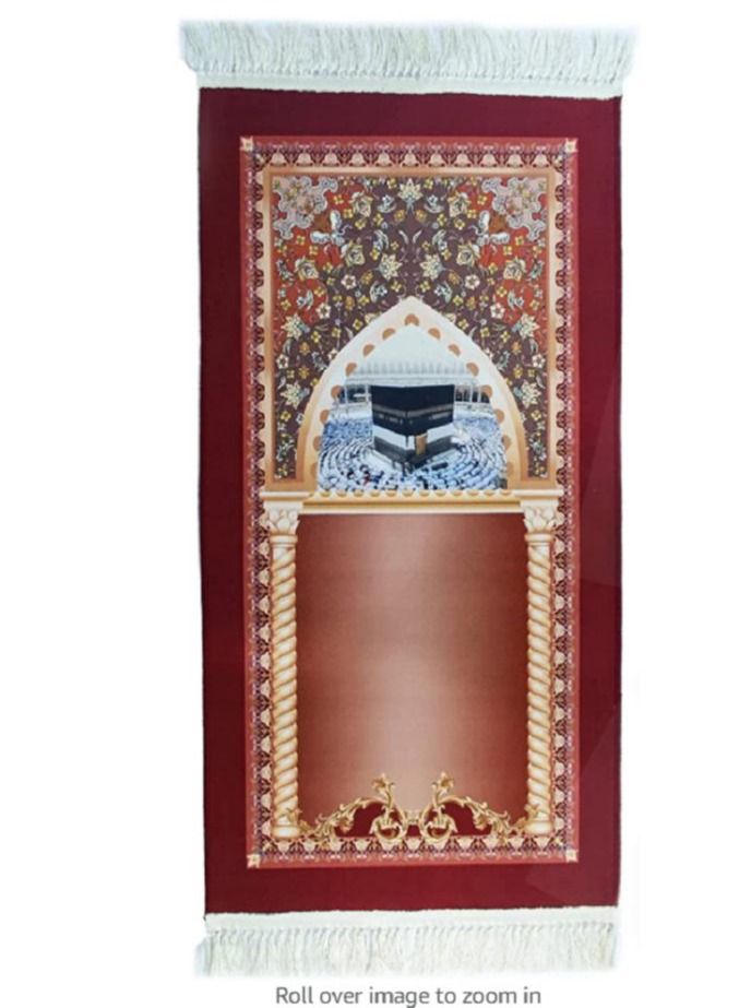 سجادة صلاة إسلامية راقية مصنوعة من شرابات كريستال مخملية منسوجة يدويًا - Image 1