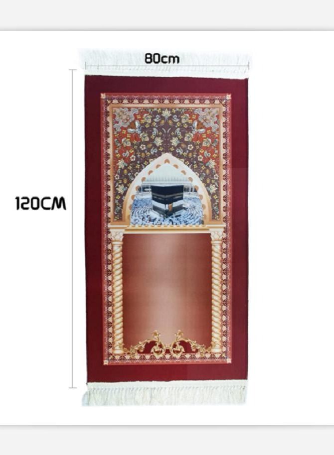 سجادة صلاة إسلامية راقية مصنوعة من شرابات كريستال مخملية منسوجة يدويًا - Image 5
